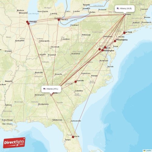 Direct flights from Atlanta to Albany, ATL to ALB nonstop