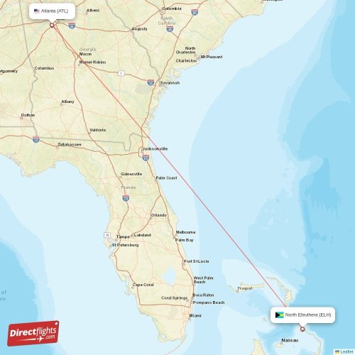Direct flights from Atlanta to North Eleuthera, ATL to ELH nonstop