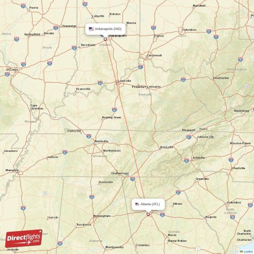 Direct flights from Atlanta to Indianapolis, ATL to IND nonstop