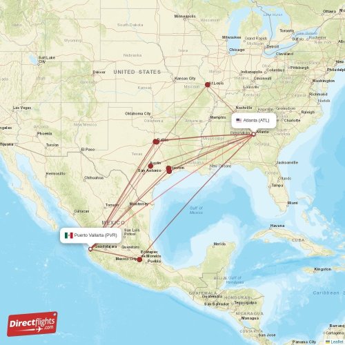 Direct flights from Atlanta to Puerto Vallarta, ATL to PVR nonstop