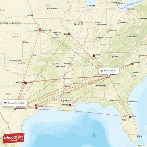 Direct flights from Atlanta to San Antonio, ATL to SAT nonstop