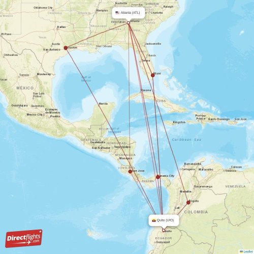 Direct flights from Atlanta to Quito, ATL to UIO nonstop