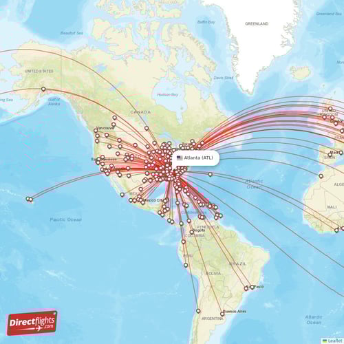 Direct flights from Atlanta 239 destinations ATL, USA