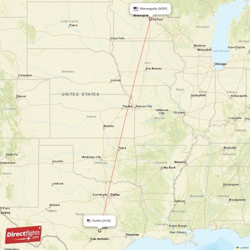 Direct flights from Austin to Minneapolis, AUS to MSP nonstop