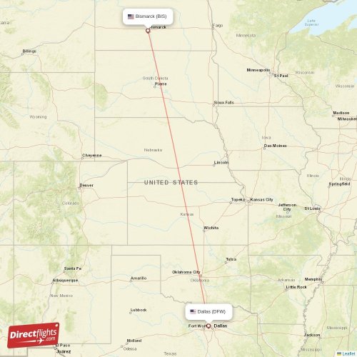 Direct flights from Bismarck to Dallas, BIS to DFW nonstop