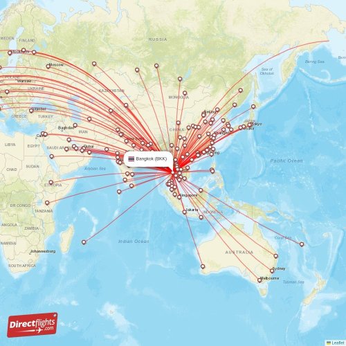 Find all direct flights to Bangkok, Thailand