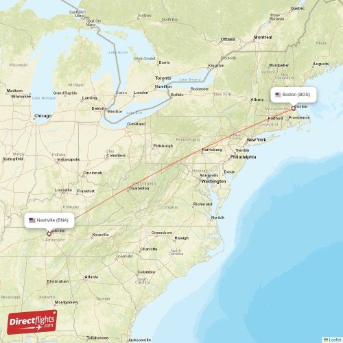 Direct flights from Nashville to Boston, BNA to BOS nonstop