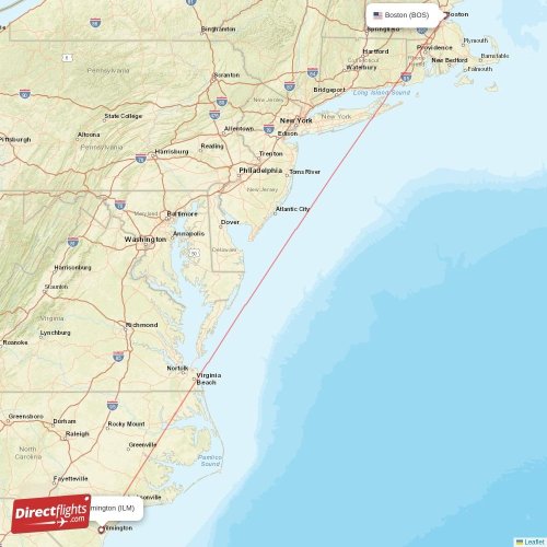 Direct flights from Boston to Wilmington, BOS to ILM nonstop