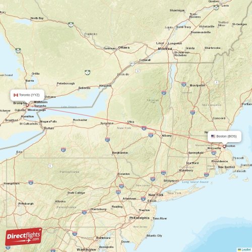 Direct flights from Boston to Toronto, BOS to YYZ nonstop