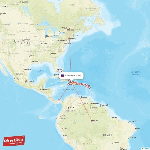 Direct flights to Cap Haitien CAP, Haiti
