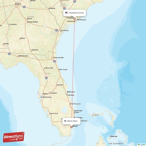 Direct flights from Charleston to Miami, CHS to MIA nonstop
