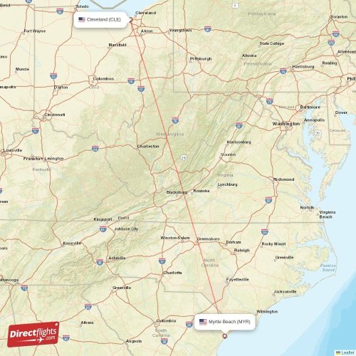 Direct flights from Cleveland to Myrtle Beach, CLE to MYR nonstop