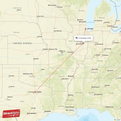 Direct flights from Peoria 12 destinations PIA, USA