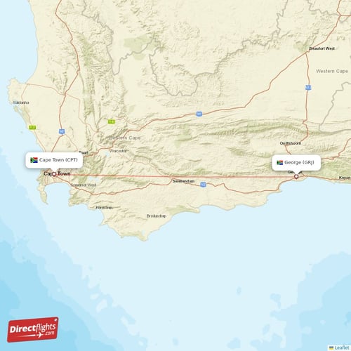Direct flights from Cape Town to CPT to GRJ nonstop