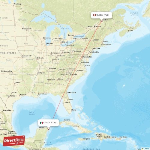 Direct flights from Cancun to Quebec, CUN to YQB nonstop