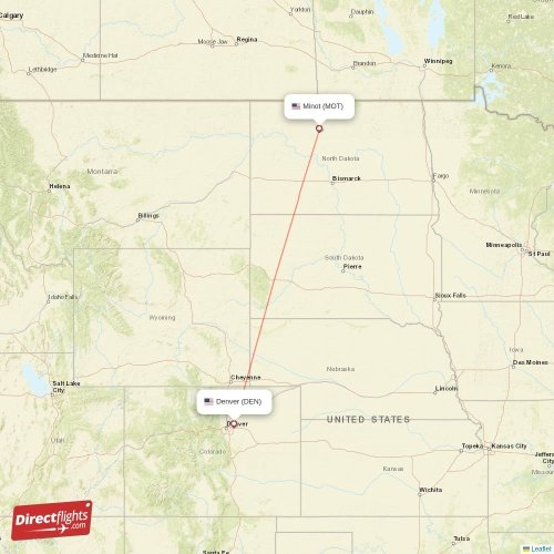 Direct flights from Denver to Minot, DEN to MOT nonstop