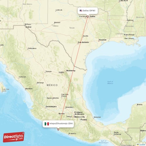 Direct flights from Dallas to Ixtapa/Zihuatanejo, DFW to ZIH nonstop