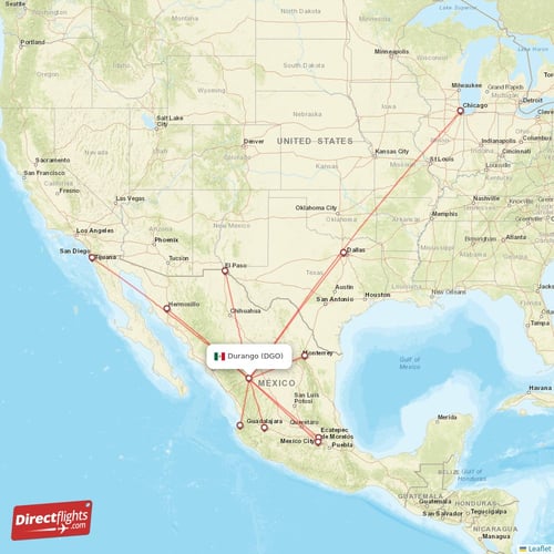 Direct flights to Durango DGO, Mexico