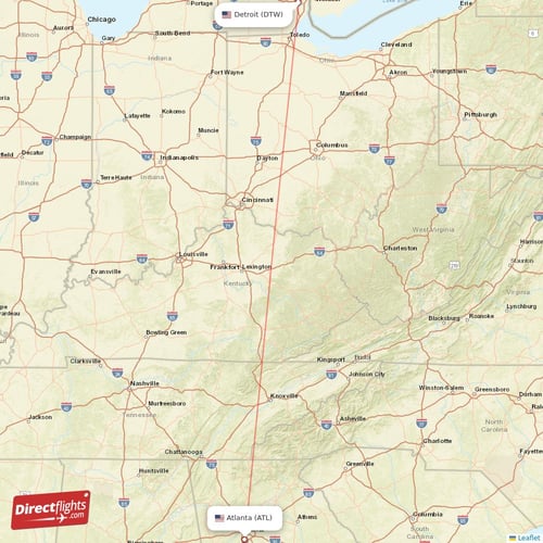 Direct flights from Detroit to Atlanta, DTW to ATL nonstop