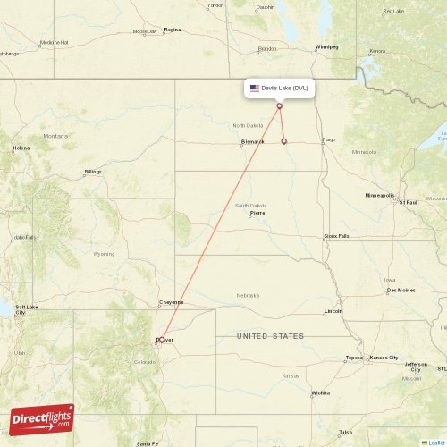 Direct flights from Bismarck 7 destinations BIS, USA