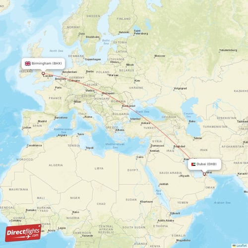 Direct flights from Dubai to Birmingham, DXB to BHX nonstop