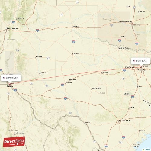 Direct flights from El Paso to Dallas, ELP to DAL nonstop