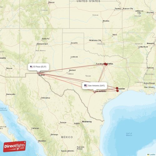 Direct flights from El Paso to San Antonio, ELP to SAT nonstop