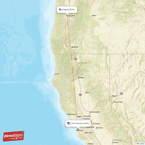 Direct flights from Eugene to San Francisco, EUG to SFO nonstop