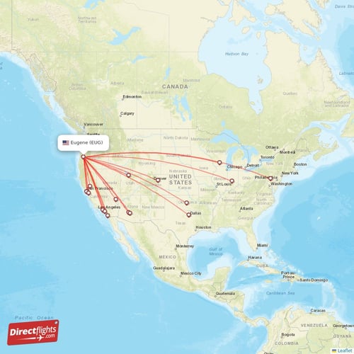 Direct flights from Eugene 17 destinations EUG, USA