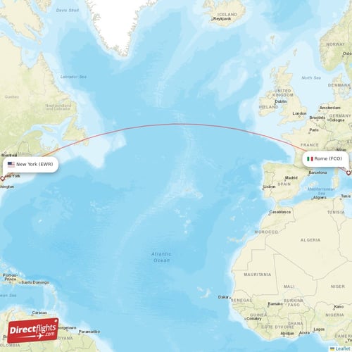 Direct flights from New York to Rome, EWR to FCO nonstop