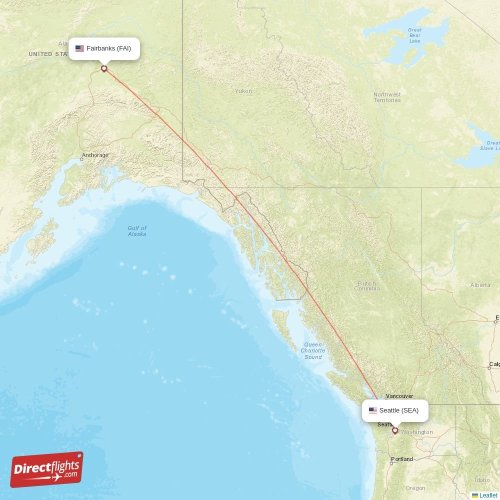 Direct flights from Fairbanks to Seattle, FAI to SEA nonstop