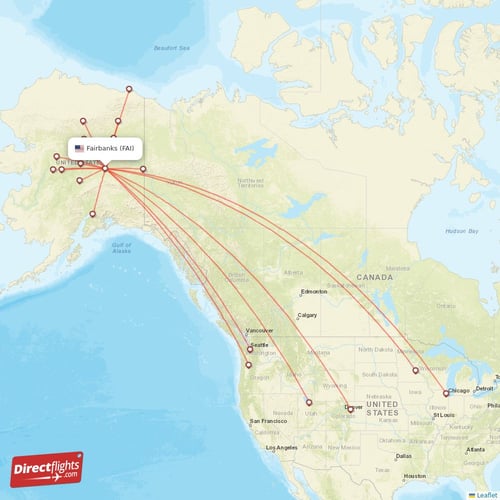 Direct flights to Fairbanks FAI, USA