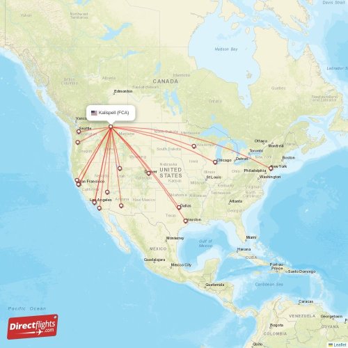Direct flights to Kalispell FCA, USA