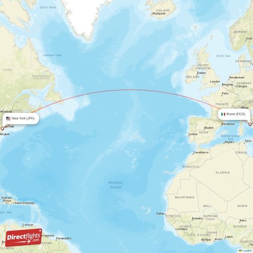 Direct flights from Rome to New York, FCO to JFK nonstop