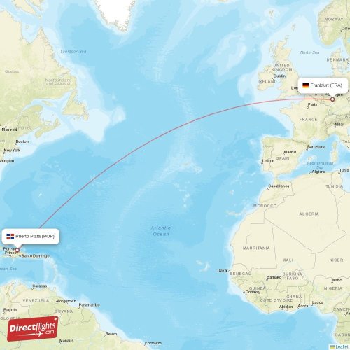 Direct flights from Frankfurt to Puerto Plata, FRA to POP nonstop