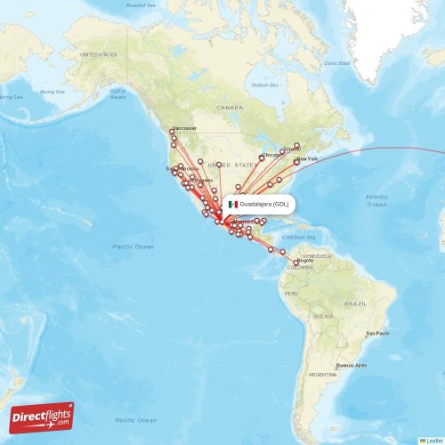 Direct flights from Queretaro 18 destinations QRO, Mexico