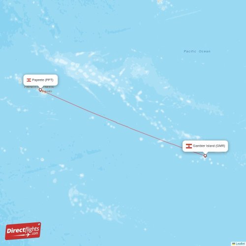 Direct flights from Gambier Island to Papeete, GMR to PPT nonstop