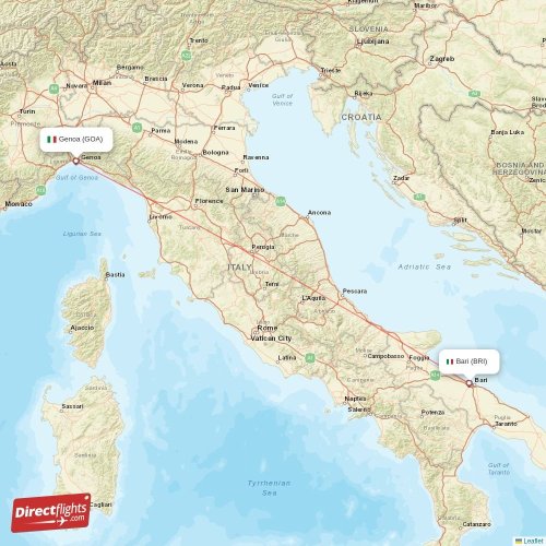 Direct flights from Genoa to Bari, GOA to BRI nonstop