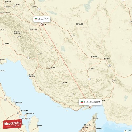 Direct flights from Qeshm Island to Isfahan, GSM to IFN nonstop