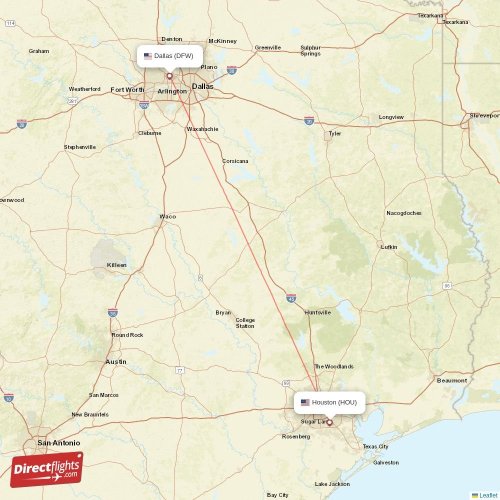 Direct flights from Houston to Dallas, HOU to DFW nonstop