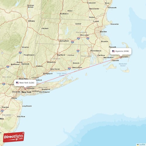 Direct flights from Hyannis to New York, HYA to LGA nonstop