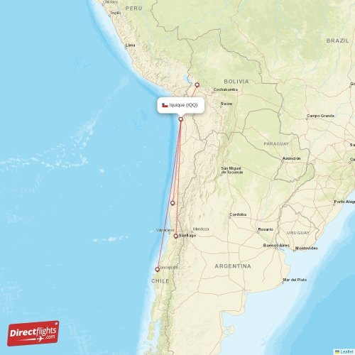 Direct flights from Santiago 67 destinations SCL, Chile
