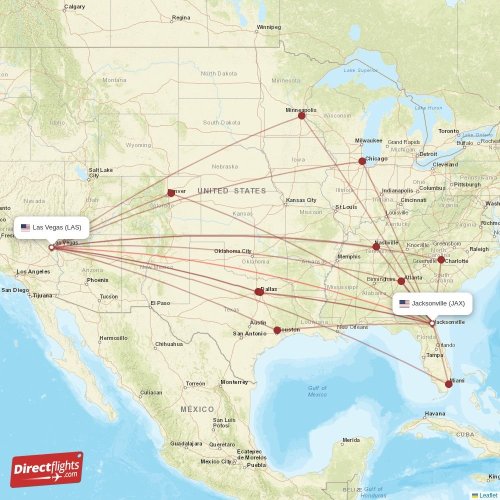 Direct flights from Jacksonville to Las Vegas, JAX to LAS nonstop