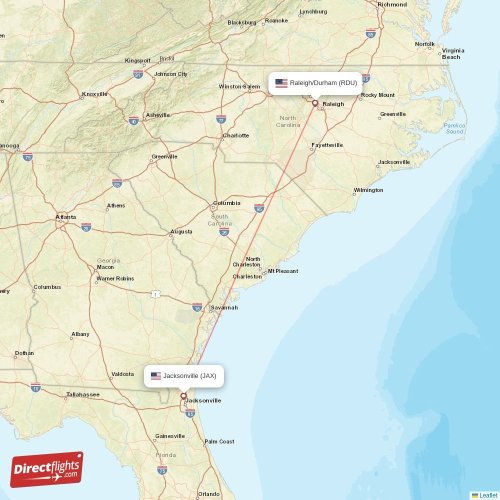 Direct flights from Jacksonville to Raleigh/Durham, JAX to RDU nonstop