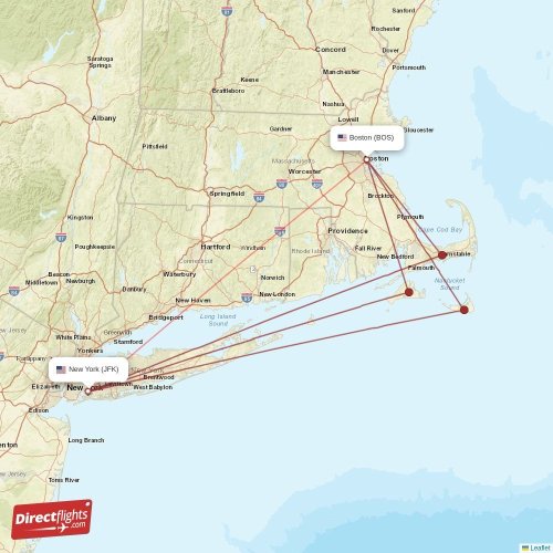 Direct flights from New York to Boston, JFK to BOS nonstop