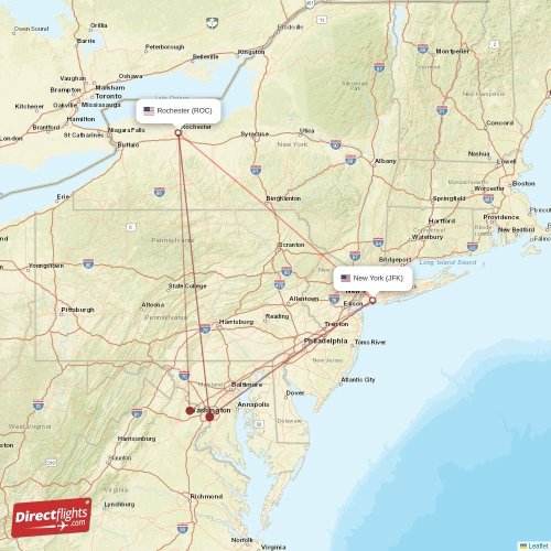 Direct flights from New York to Rochester, JFK to ROC nonstop