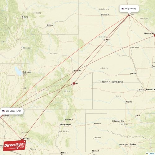 Direct flights from Las Vegas to Fargo, LAS to FAR nonstop