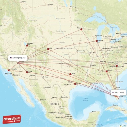 Direct flights from Las Vegas to Miami, LAS to MIA nonstop