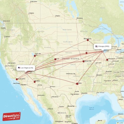 Direct flights from Las Vegas to Chicago, LAS to ORD nonstop