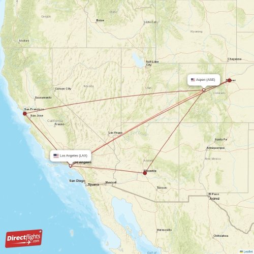Direct flights from Los Angeles to Aspen, LAX to ASE nonstop